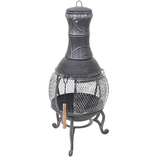 Terrassenofen Hhg-352, Feuerstelle Terrassenkamin Gartenkamin Gartenofen, Gusseisen 11,7kg 91x42x42cm