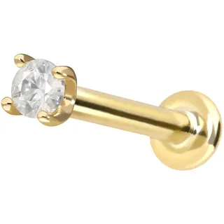 14 Karat Gold Labret mit Push Fit MOISSANIT