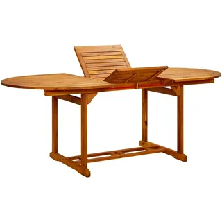 vidaXL Gartentisch 200 x 100 x 74 cm natur oval ausziehbar