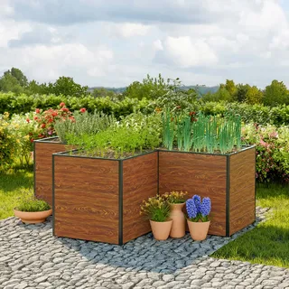 GFP Hobby 225 x 225 x 77 cm Hochbeet, Holzoptik - (GFPV00562)