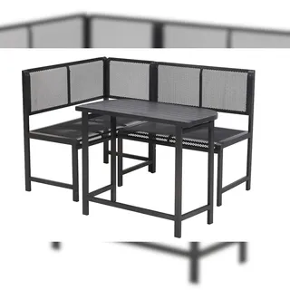 Merxx Elos Eckbank Set, 1 Eckbank, 1 Klappentisch 90 x 50 cm, Aluminium