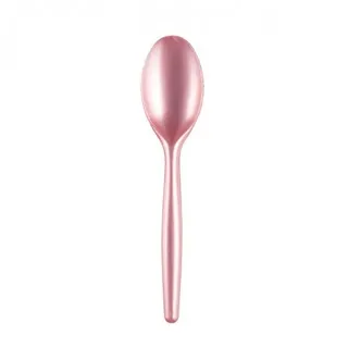 Einweg-Löffel Perlmutt-Rosa 18,5cm aus Plastik (PS), 20 Stück - Mank