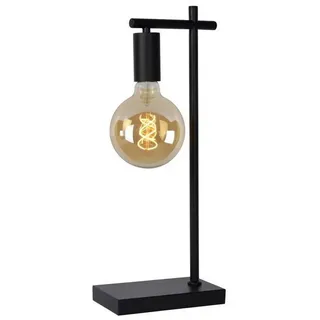 Licht-Erlebnisse Nachttischlampe LISAR, ohne Leuchtmittel, Metall E27 52 cm Schwarz Vintage Nachttischleuchte schwarz