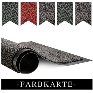 COFI 1453 Antirutschmatte Schmutzfangmatte waschbar Sauberlaufmatte Rutschfest Türmatte grau|schwarz 90x150cm