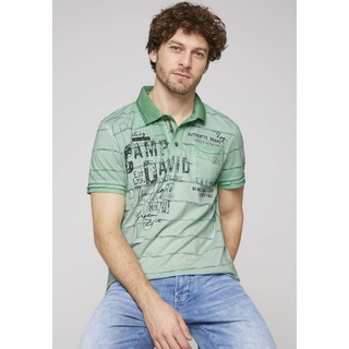 Poloshirt CAMP DAVID Gr. XXL, grün (french green) Herren Shirts Kurzarm mit offenen Kanten auf den Schultern