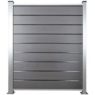 HORI® Design WPC Sichtschutz | Stecksystem Zaun | Gartenzaun & Lamellenzaun | Windschutz Zaunelemente | Modernes Design für Garten & Terrasse I 180 x 180 cm I Grau