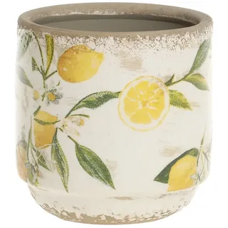 Chic Antique Limone Blumentopf mit Zitronenmotiv, H10/Ø 10 cm creme/gelb