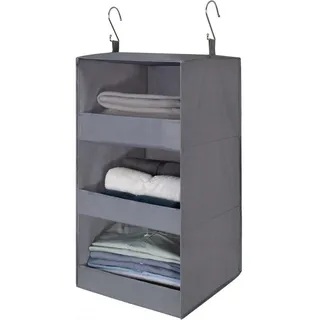 LuxusKollektion Hängeregal Hänge Organizer 3 Fächer Schrank Organizer Hängend Grau Stoff grau