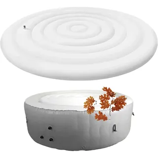 Aufblasbare Whirlpool-Abdeckung - Aufblasbare Poolabdeckung - Faltbare Schutzregenüberlaufabdeckung für aufblasbare Whirlpools im Freien (Round 145cm)