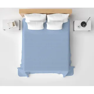HomeLife Frühling Sommer leichte Tagesdecke [260x280] | Hergestellt aus hochwertiger Baumwolle | Fleckmuster Design | Einzelbettdecke aus feinem Stoff für warme Jahreszeiten Hellblau