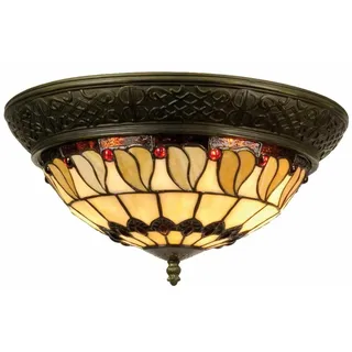 Tiffany Deckenleuchte Hängelampe Lampe H=19cm Ø=38cm Clayre & Eef  5LL-5547
