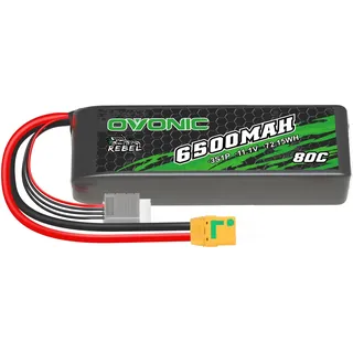 OVONIC 11.1V Lipo Akku 80C 6500mAh 3S RC Lipo Batterie mit XT90 Stecker für RC Car Monster Truck Crawler RC Hobby Hardcase