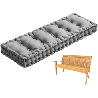 Generisch 10cm Bankauflage Sitzkissen Bank Mit Griff, Weich Samt Stuhlkissen Outdoor Sitzauflage Bank, Bankkissen Fenstersitzmatte für Gartenmöbel Fensterbank Terrasse Indoor,Grau,100x60cm