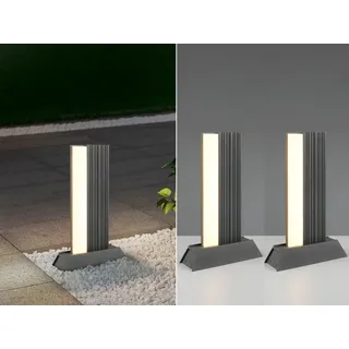 LED Wegeleuchte Gartenbeleuchtung, moderne Wegbeleuchtung mit Strom Anthrazit - Grau