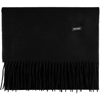 Bovari Kaschmir Schal Herren – 100% Kaschmir/Cashmere – Premium Qualität – 180 x 31 cm - viele Farben (schwarz (black)) - M