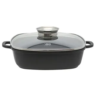 ELO Servierpfanne 28cm mit Glasdeckel mit Aromaknopf, quadratisch "Alucast"
