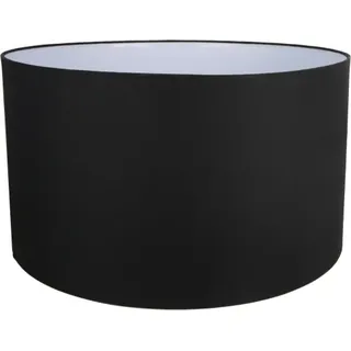 HSM Collection Lampenschirm rund Leinen, ø50x28 Schwarz