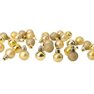 32 x 25mm Mini Christbaumkugeln - Gold - Christbaumschmuck