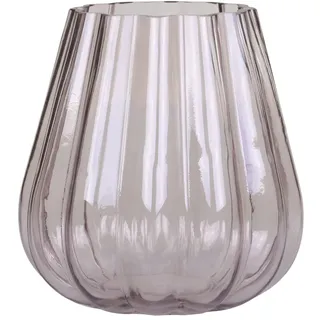 Chic Antique Rillenvase, H15/Ø14 cm, taupe