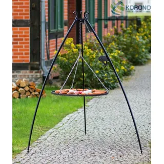 Dreibein Schwenkgrill Gartengrill Holzkohlegrill m. Kurbel Rost 80 Edelstahl