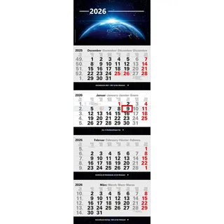 4-Monatskalender 2026 mit Bild Universum großer Wandkalender Büro Vier Monate