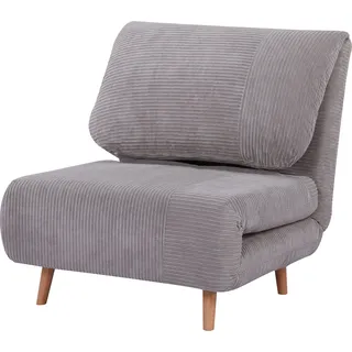 2-in-1 Schlafsessel Gästebett, Verstellbare  Kopfstütze Cord-optik 82 Cm X 87 Cm X 89 Cm Grau
