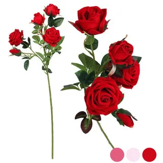 Zweig Mit 5 Rosen - Rose 112994 - Weiß - 60 Cm - Durchmesser 8 Cm