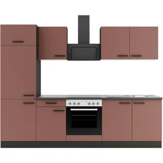 OPTIFIT Küchenzeile Nizza407 270 cm Rostrot