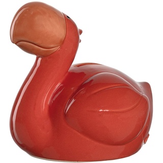 Leonardo Bambini Flamingo Spardose, 1 Stück, Keramik Sparschwein mit Schlüssel, Geschenk für Kinder, Jungen Mädchen, 12 cm, pink bunt, 039196