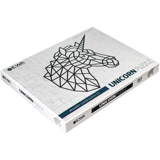 EWA Eco-Wood-Art Unicorn EWA EcoWoodArt Holzpuzzles Design-Polygonales Puzzle Einhorn-Souvenir, Geschenk, Küche, Wohnkultur, Interieur, Schwarz
