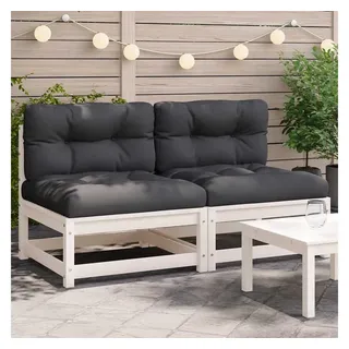 vidaXL Gartensofa Loungesofa weiß