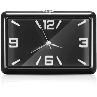Merkts Auto-Armaturenbrett-Uhr, rechteckig, analog, Quarz-Stil, Tischuhr, Innendekoration, Schwarz