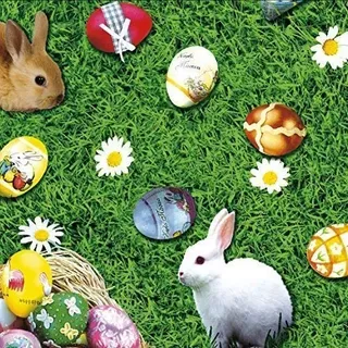 Wachstuch Tischdecke Meterware Ostern Ostereier Osterhase K764-1 Größe wählbar in eckig rund oval (100 x 140 cm eckig)