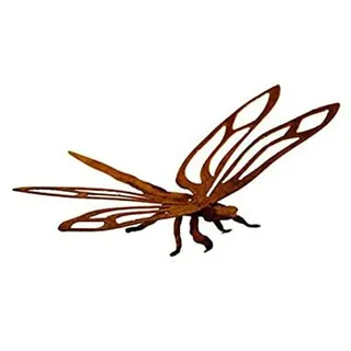 itsisa ® Dekofigur Libelle im Rost Design, Rostfigur für den Garten, Gartendeko, Metalldeko