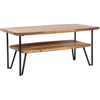 Wohnling Couchtisch Braun Sheesham 90 x 50 x 40 cm