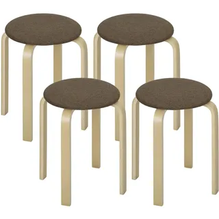 Homcom Hocker 4er Set Holzwerkstoff 40 x 45 x 40 cm Braun