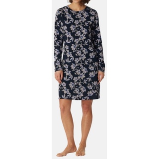 Schiesser Nachthemd Contemporary Nightwear Organic Cotton (1-tlg) Sleepshirt - Baumwolle - 95 cm Gesamtlänge blau 36
