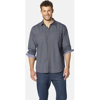 Langarmhemd BABISTA "Hemd LIODETTO", Herren, Gr. M, weit, blau (blau gemustert), Obermaterial: 100% Baumwolle CO., Hemden