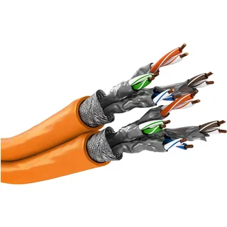 goobay CAT 7A S/FTP (PiMF), Orange, 100 m - CU, AWG 23/1 (solid), LSZH