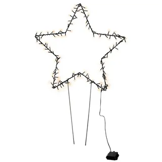Spetebo Gartenstecker XL LED Stern Gartenstecker 60 cm mit Timer 140 LED (Stück, 1-St., XL Stern) Weihnachten Advent Winter Deko Beleuchtung für Außen mit Timer schwarz