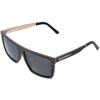 Gamswild Sonnenbrille UV400 GAMSSTYLE Holzbrille polarisierte Gläser getönt Damen Herren Modell WM0010, braun, schwarz schwarz