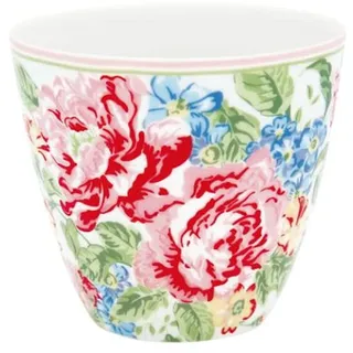 GreenGate - Kaffeebecher, Kaffeetasse, Becher - Latte Cup - Emmaline - Keramik - weiß - 300 ml