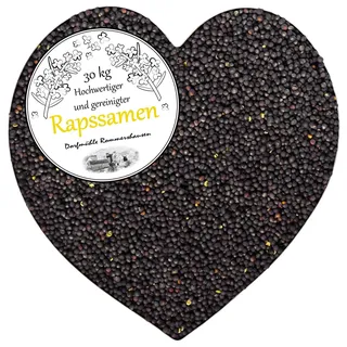 Raps Gereinigt 30 kg Rapssamen Therapie Einzelfuttermittel Rapssaat für Rapskissen Kissen Wärmekissen Kältekissen Samen Lose Rheuma Mikrowelle Wellness Rapsbad Petigi