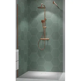 Ben Vivid Walk-In Dusche 120x200 cm gebürstetes Kupfer klares Glas