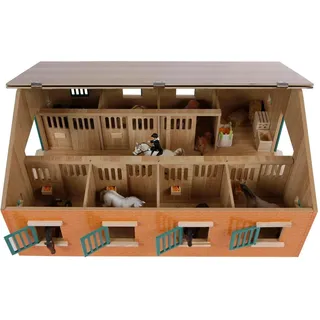 Kids Globe Bauernhof Pferdestall mit 7 Boxen 1:24