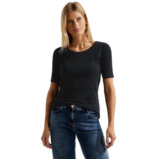 Cecil Damen Lena T Shirt, Schwarz (Black 10001), S EU