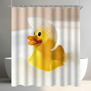 Duschvorhang, Gelb, Textil, 200x200 cm, Badtextilien, Duschvorhänge