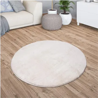 TT Home Kurzflorteppich 160 x 160 cm Creme