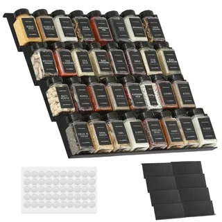 Gewürz Schubladen Organizer, Patchworkable Gewürzregal Schublade, Organizer Schublade Küche von 23cm bis 46cm Ausziehbar, 4 Etagen, 8 Stück, Drawer Organizer für Küche Arbeitsfläche Schrank Regal