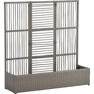 Outsunny Hochbeet mit Rankgitter in Rattan-Optik Pflanzkasten mit Rankhilfe für Kletterpflanzen Blumenkasten Blumenbeet Pflanzkübel Rankkasten für Garten, Balkon, 103 x 103 x 29 cm Grau   Aosom